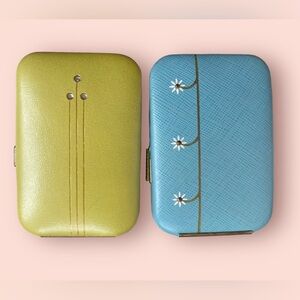 Vintage Buxton Key-Tainers - Yellow and Blue | small compact wallet